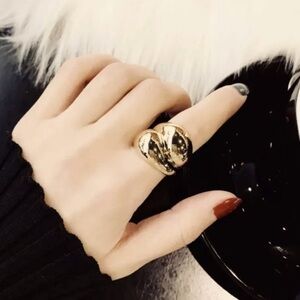 18K Gold Vermeil Unique Double ring adjustable